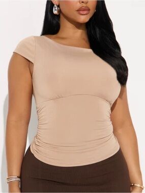 Women Ruched Short Sleeve Top